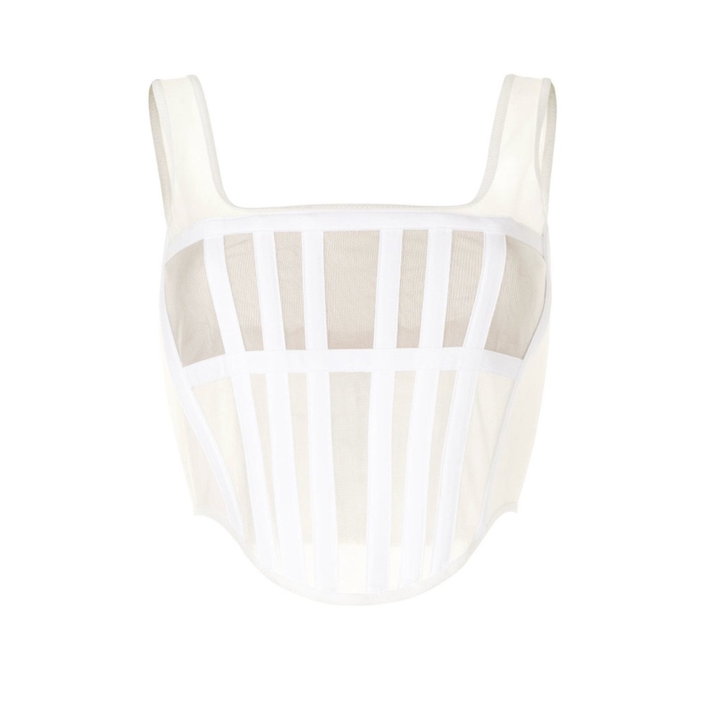 White Sheer Corset Top